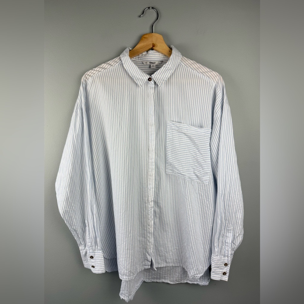 ONLY Light Blue Pinstripe Shirt